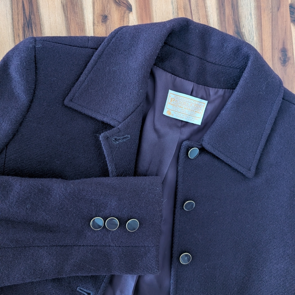 Virgin Wool Pendleton Women's Plum Coat Vintage